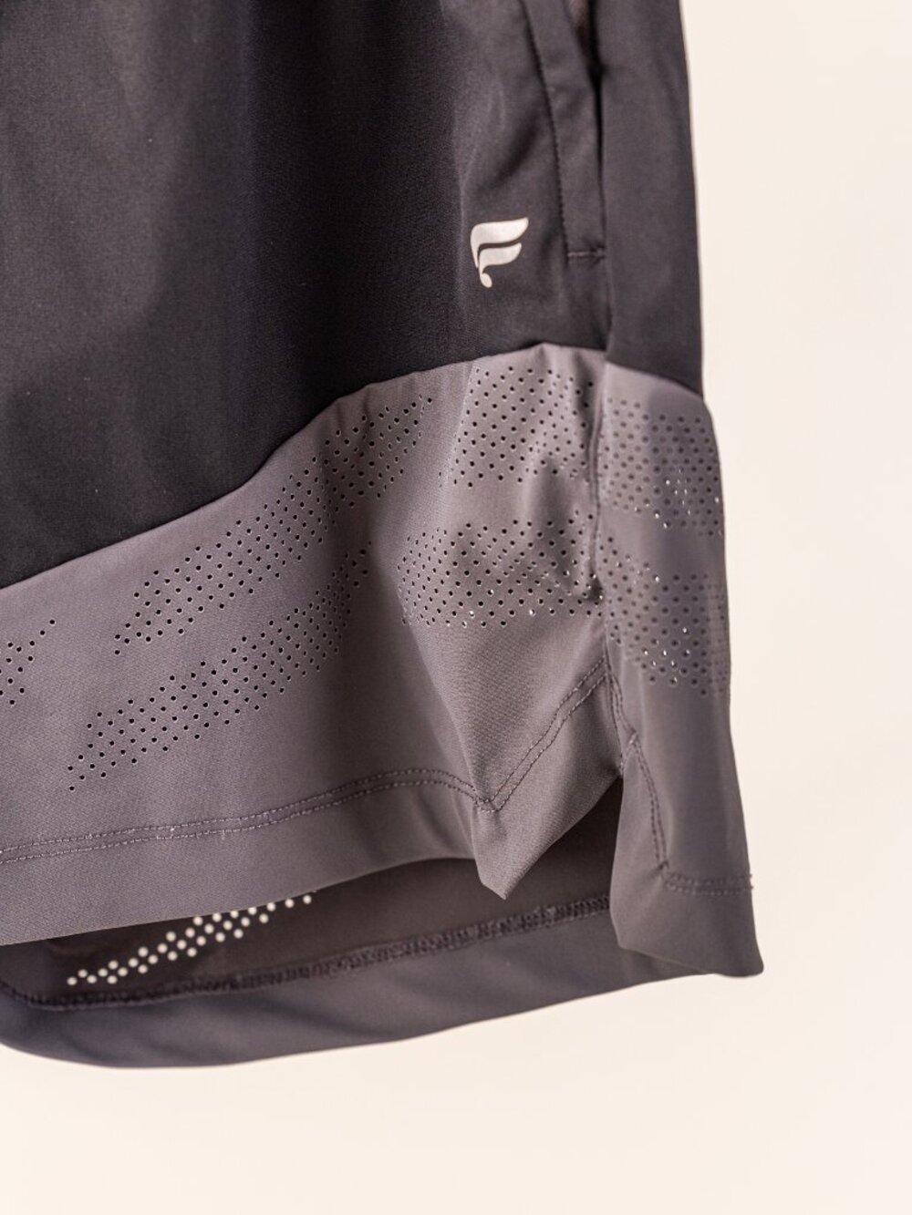 Fabletics 5" Inseam Unlined The One Men's Shorts. (Ventilated Black and Grey)